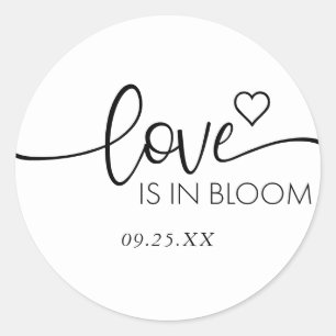 Sticker Rond Love is in Bloom Baby Shower de mariage 
