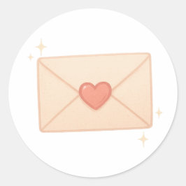 Sticker Rond Love letter envelope