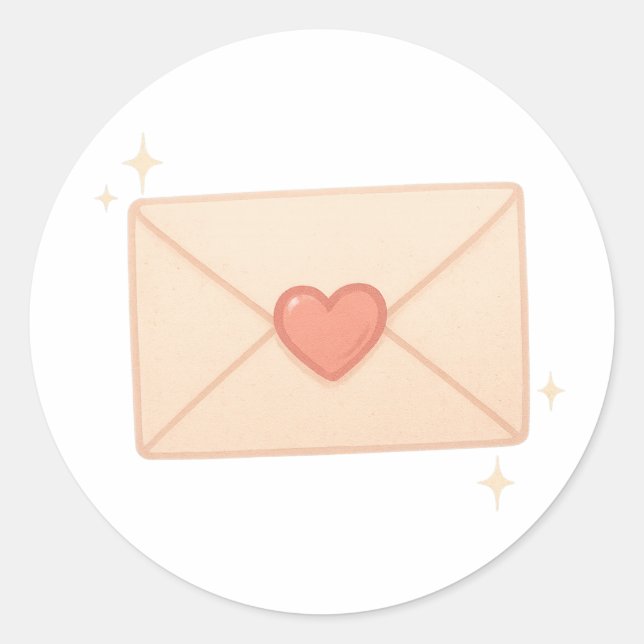 Sticker Rond Love letter envelope (Devant)