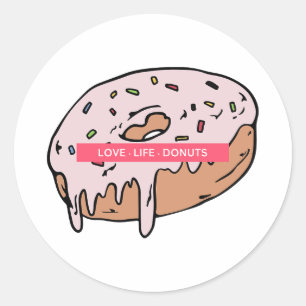 STICKER ROND LOVE.LIFE.DONUTS