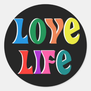 Sticker Rond LOVE LIFE! message chrétien personnalisable