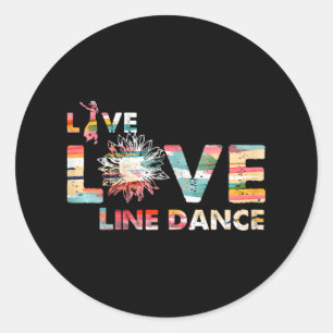 Sticker Rond Love Line Dancing Flower Dance Danseur Western Mus