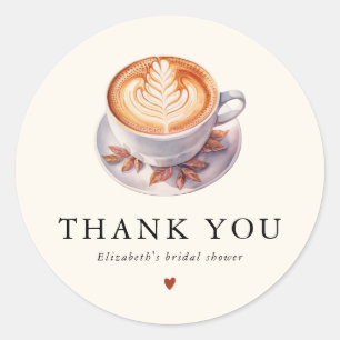Sticker Rond Love Minimaliste Est En Train De Préparer Un Café