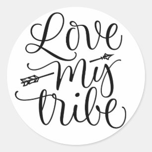 Sticker Rond Love My Tribe Design