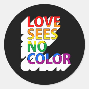 Sticker Rond LOVE NE VOIT AUCUNE T-shirt COULEUR
