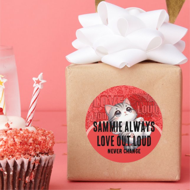 Sticker Rond Love Out Loud - Encore plus de coeurs - (Fête)