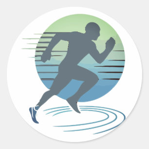 Sticker Rond Love Runner Marathon Compétitive Runner Event