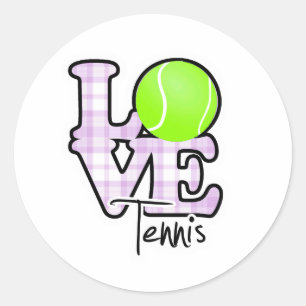 Sticker Rond Love Tennis