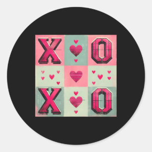 Sticker Rond Love Tic-tac-toe Valentine Design