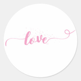 Sticker Rond Love-Valentine—Rose mignon