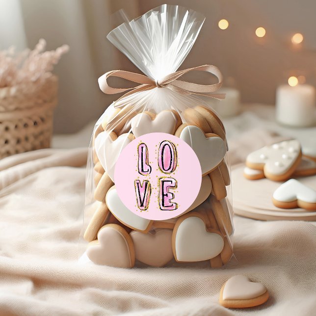 Sticker Rond LOVE Valentine's Day (Créateur téléchargé)