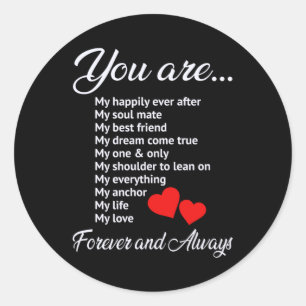 Sticker Rond Love Valentine's Day Couples Coeur drôle Idée cade