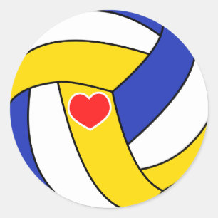 Sticker Rond Love volleyball - Boule de sport avec coeur