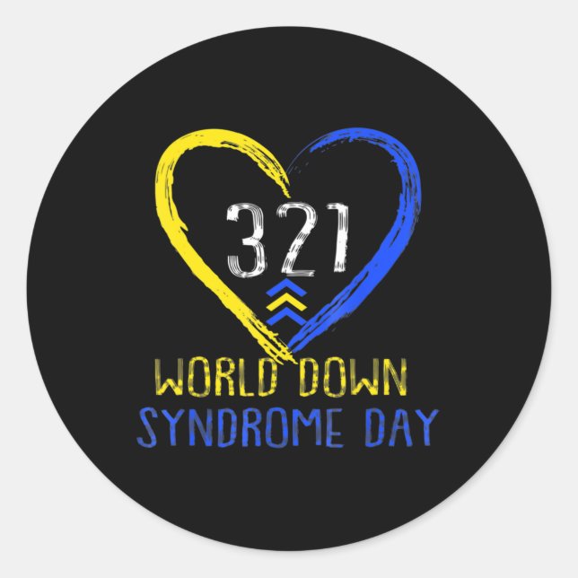 Sticker Rond Love World Down Syndrome Journée de sensibilisatio (Devant)