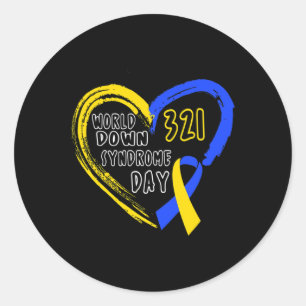 Sticker Rond Love World Down Syndrome Journée de sensibilisatio
