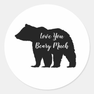 Sticker Rond Love You Bear Mountain