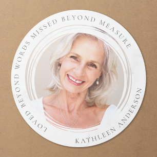 Sticker Rond Loved Beyond Words Missed Beyond Measure Photo