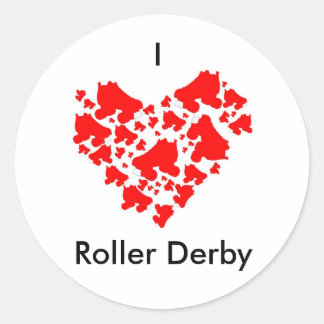 Sticker Rond loveDerby, I, Roller Derby