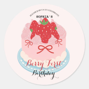 Sticker Rond Lovely Berry fête d'anniversaire