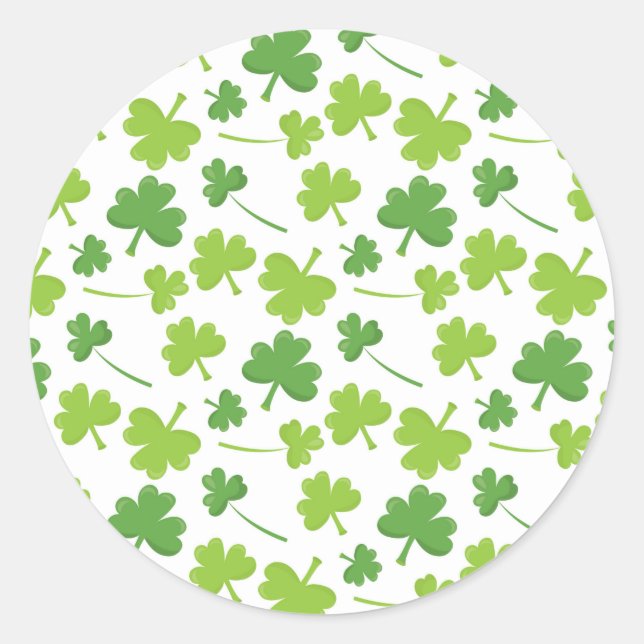 Sticker Rond Lovely Clovers St. Patrick's Theme (Devant)