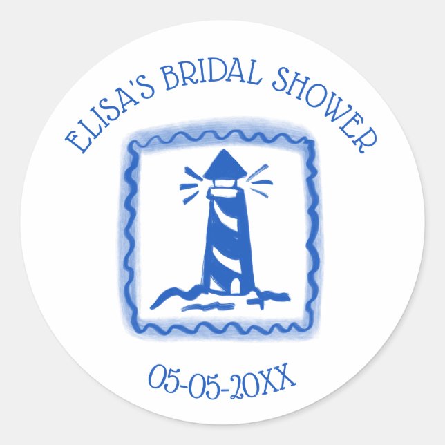 Sticker Rond LoveNotes from Sea Lighthouse Fête des mariées PER (Devant)