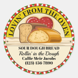 Sticker Rond Lovin' de l'étiquette alimentaire au four