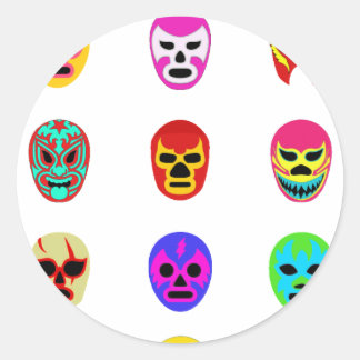 Sticker Rond Lucha Libre Masque Mexicain Lutte