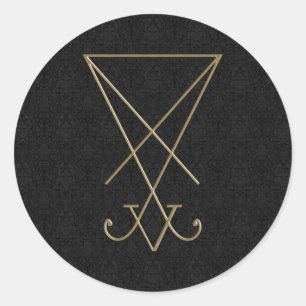Sticker Rond Lucifer Alchemy Sigil Gothic