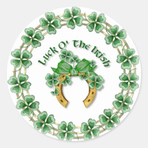 Sticker Rond Luck O' The Irish