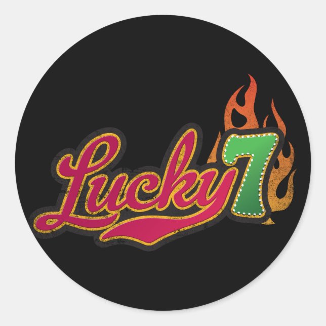 Sticker Rond Lucky 7 - Bonne chance (Devant)
