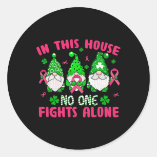 Sticker Rond Lucky Clover Breast Cancer Sensibilisation St Patr