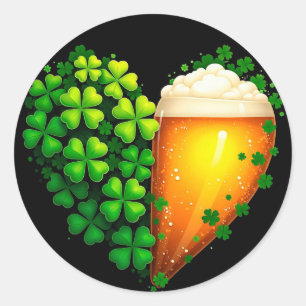 Sticker Rond Lucky Clover Design pour la St. Patrick's Day