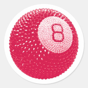 Sticker Rond Lucky Disco 8 Rose, Lucky Disco Ball, Art Funky