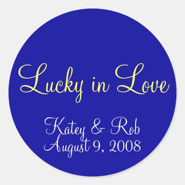 Sticker Rond Lucky in Love (Devant)