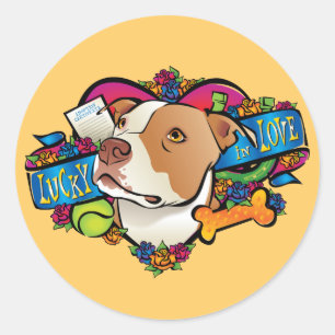 Sticker Rond Lucky in Love