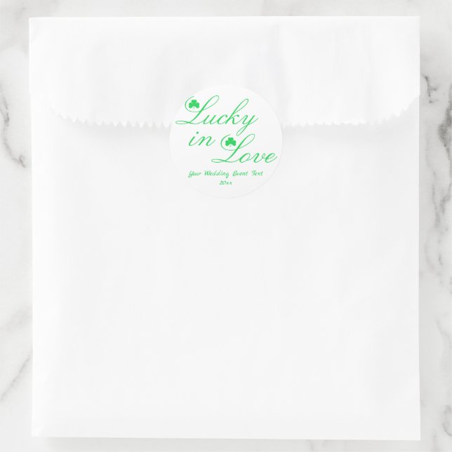 Sticker Rond Lucky In Love (Sac)