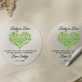 Sticker Rond Lucky In Love Fête de Mariage de la Saint-Patrick