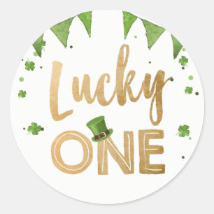 Sticker Rond Lucky One St Patrick's Day Favor Tag Cupcake Étiqu