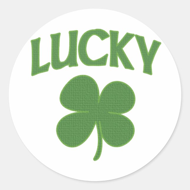 Sticker Rond Lucky Shamrock irlandais (Devant)