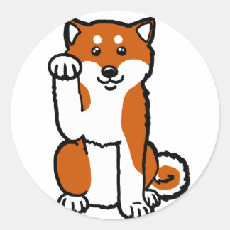 Sticker Rond Lucky Shiba