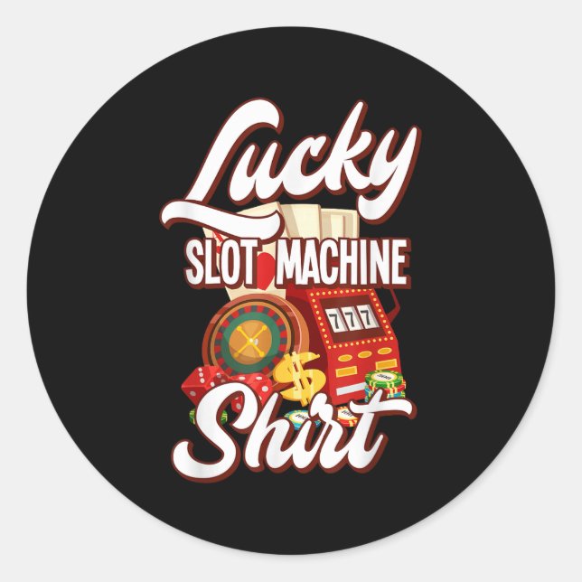 Sticker Rond Lucky Slot Machine Casino Las Vegas Gambling  (Devant)