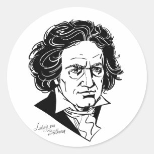 Sticker Rond Ludwig van Beethoven