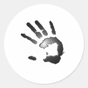 Sticker Rond Lueur d'impression de main