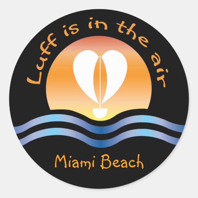 Sticker Rond Luffers Sunset_Luff est dans l'air Miami Beach (Devant)