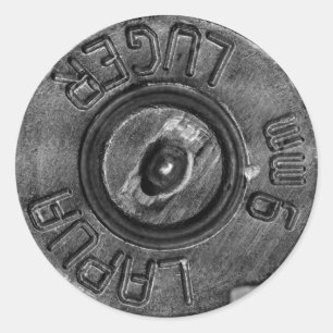 Sticker Rond Luger de 9mm