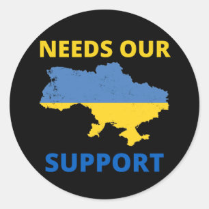 Sticker Rond l'ukraine a besoin de notre soutien