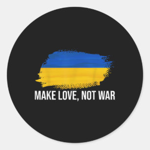 Sticker Rond L'Ukraine fait l'amour pas la guerre