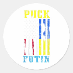 Sticker Rond L'Ukraine soutient la fin de la guerre Promouvoir