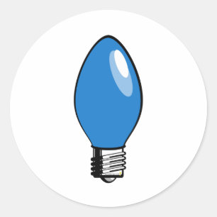 Sticker Rond Lumière bleue d'arbre de Noël