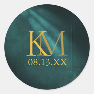 Sticker Rond Lumière de la Lune Mariage Emerald Green ID881